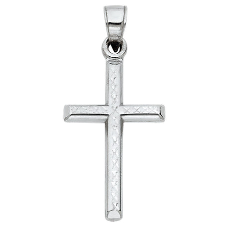 14K Gold Diamond-Cut Cross Pendant