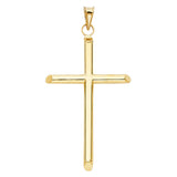 14K Yellow Gold Large Polished Latin Cross Pendant