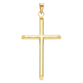 14K Yellow Gold Large Polished Latin Cross Pendant