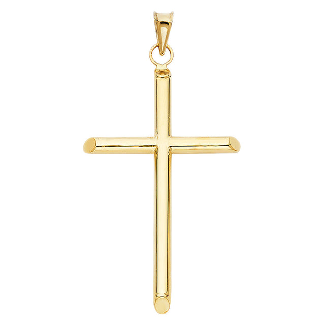 14K Yellow Gold Large Polished Latin Cross Pendant