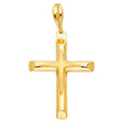 14K Yellow Gold Polished Flared-End Cross Pendant