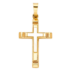 14K Two-Tone Gold Cross Pendant