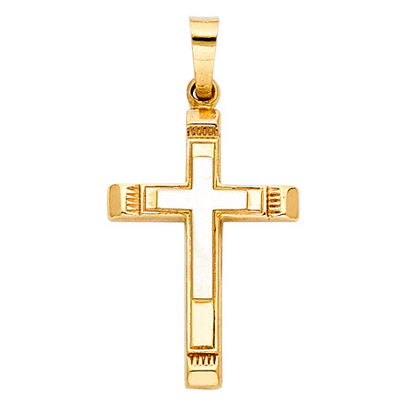 14K Two-Tone Gold Cross Pendant