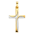 14K Two-Tone Gold Cross Pendant