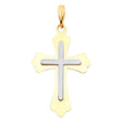 14K Two-Tone Gold Cross Pendant