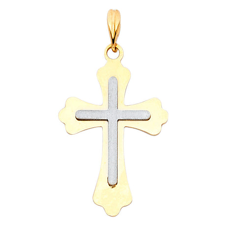 14K Two-Tone Gold Cross Pendant
