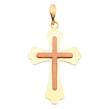 14K Two-Tone Gold Cross Pendant