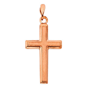 14K Yellow Gold R Latin Design Cross Pendant