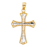 14K Two-Tone Gold Cross Pendant