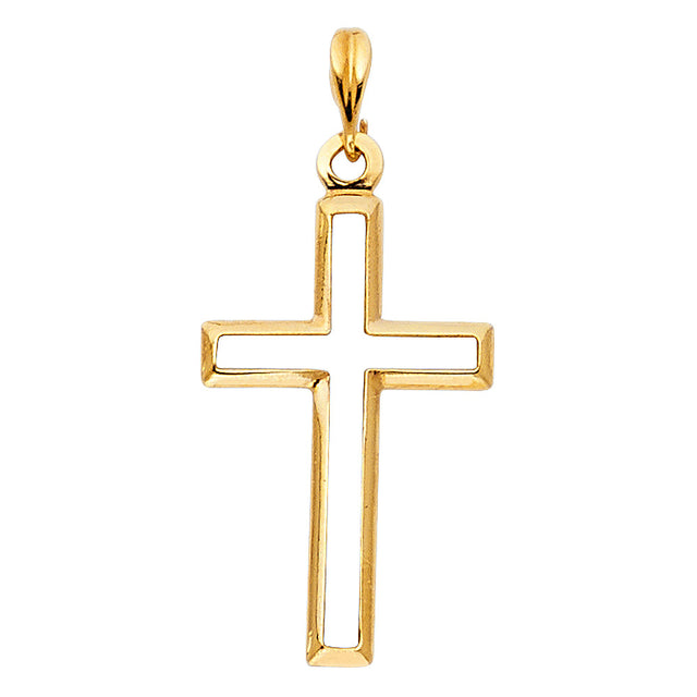 14K Yellow Gold Opening Cross Pendant