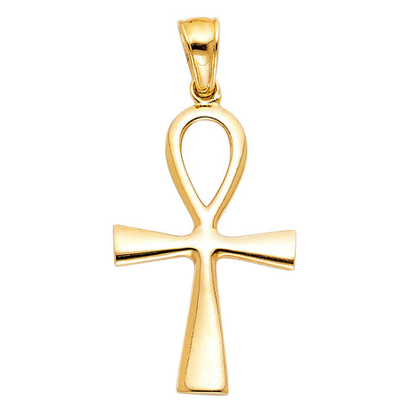 14K Gold Ankh Cross Pendant