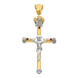 14K Two-Tone Gold Fancy Crucifix Pendant