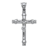 14K White Gold Pave Fancy Crucifix Pendant