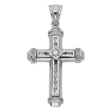 14K White Gold Fancy Cross Pendant