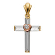14K Tricolor Gold Cross Pendant