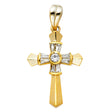 14K Yellow Gold CZ Cross Pendant