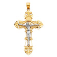 14K Two-Tone Gold Crucifix Pendant