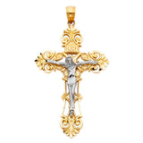 14K Two-Tone Gold Crucifix Pendant