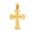 14K Yellow Gold Engraved Celtic-Style Cross Pendant
