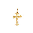 14K Yellow Gold Tiny Ornate Cross Pendant