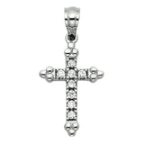 14K Gold Beaded-End Cross Pendant