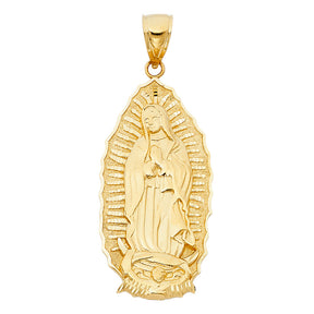 14K Yellow Gold Our Lady of Guadalupe Pendant
