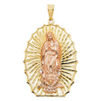 14K Two-Tone Gold Our Lady of Guadalupe Pendant