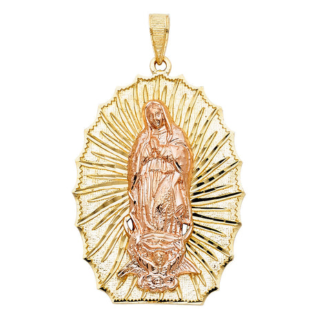 14K Two-Tone Gold Our Lady of Guadalupe Pendant
