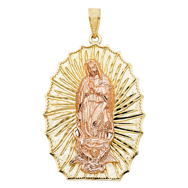 14K Two-Tone Gold Our Lady of Guadalupe Pendant