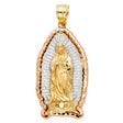 14K Tricolor Gold Our Lady of Guadalupe Pendant