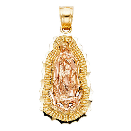 14K Two-Tone Gold Our Lady of Guadalupe Pendant