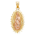 14K Two-Tone Gold Our Lady of Guadalupe Pendant