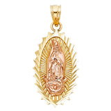 14K Two-Tone Gold Our Lady of Guadalupe Pendant