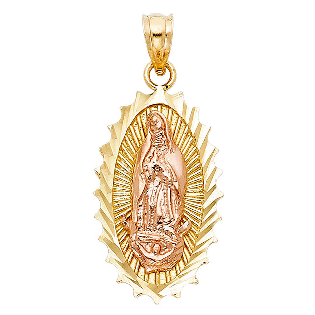 14K Two-Tone Gold Our Lady of Guadalupe Pendant