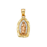 14K Tricolor Gold Our Lady of Guadalupe Pendant