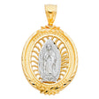 14K Two-Tone Gold Our Lady of Guadalupe Pendant