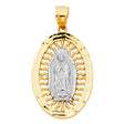 14K Two-Tone Gold Our Lady of Guadalupe Pendant