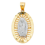 14K Two-Tone Gold Our Lady of Guadalupe Pendant