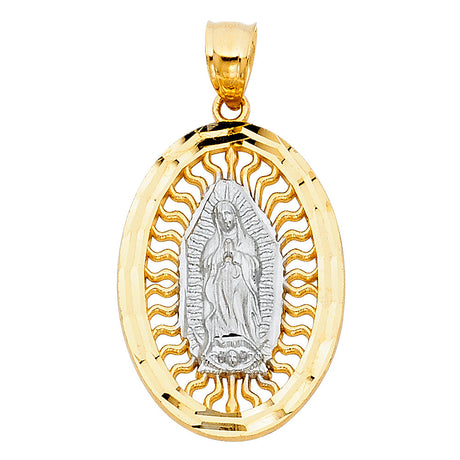 14K Two-Tone Gold Our Lady of Guadalupe Pendant