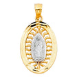 14K Two-Tone Gold Our Lady of Guadalupe Pendant