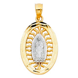 14K Two-Tone Gold Our Lady of Guadalupe Pendant