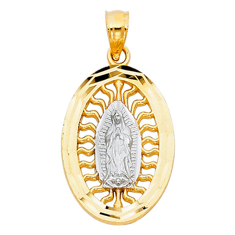 14K Two-Tone Gold Our Lady of Guadalupe Pendant