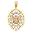 14K Tricolor Gold Our Lady of Guadalupe Pendant