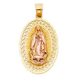 14K Two-Tone Gold Our Lady of Guadalupe Pendant