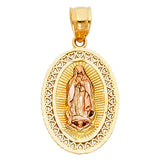14K Two-Tone Gold Our Lady of Guadalupe Pendant