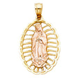 14K Two-Tone Gold Our Lady of Guadalupe Pendant