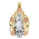 14K Tricolor Gold Our Lady of Guadalupe Pendant