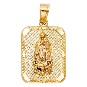 14K Yellow Gold Our Lady of Guadalupe Pendant
