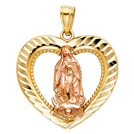 14K Two-Tone Gold Our Lady of Guadalupe Pendant