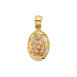14K Tricolor Gold Our Lady of Guadalupe Pendant